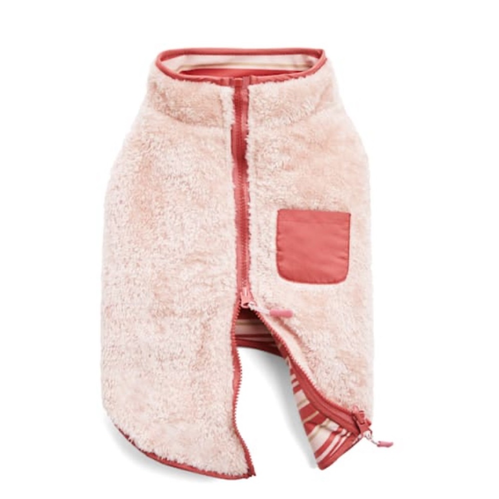 YOULY Pink Reversible Stripe Pet Jacket